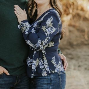 EUC Vince Camuto Wrap Long Sleeve Blouse